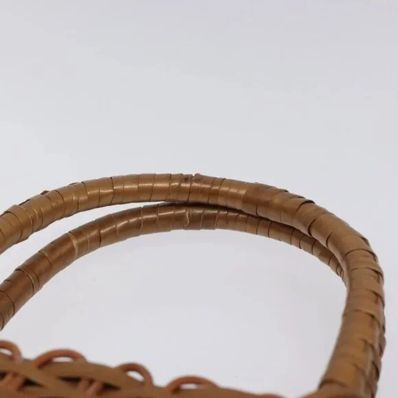 FENDI Straw Hand Bag Raffia Brown Auth mr1096